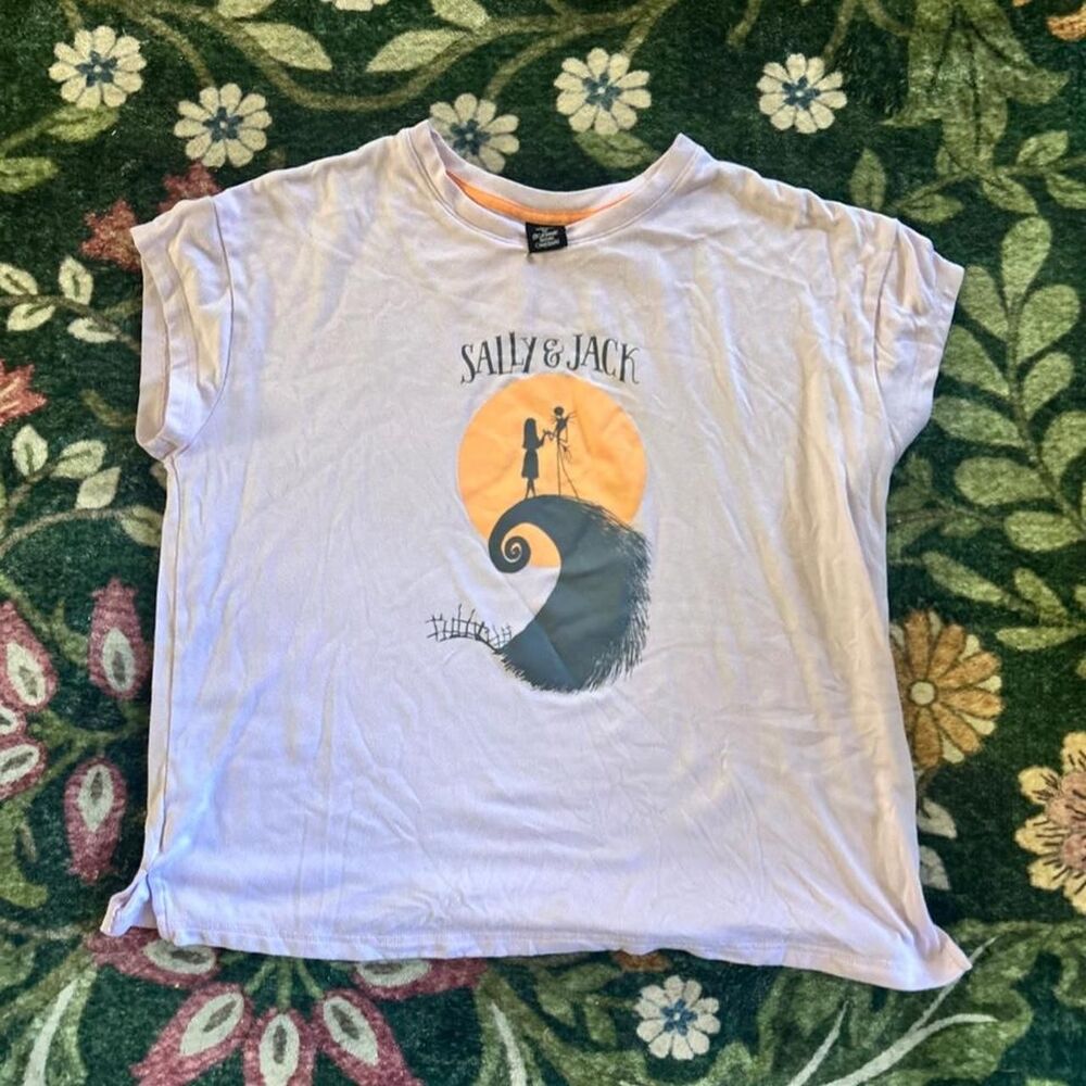 Women’s XL Nightmare Before Christmas Sally Jack Lavender Graphic T Shirt Disney